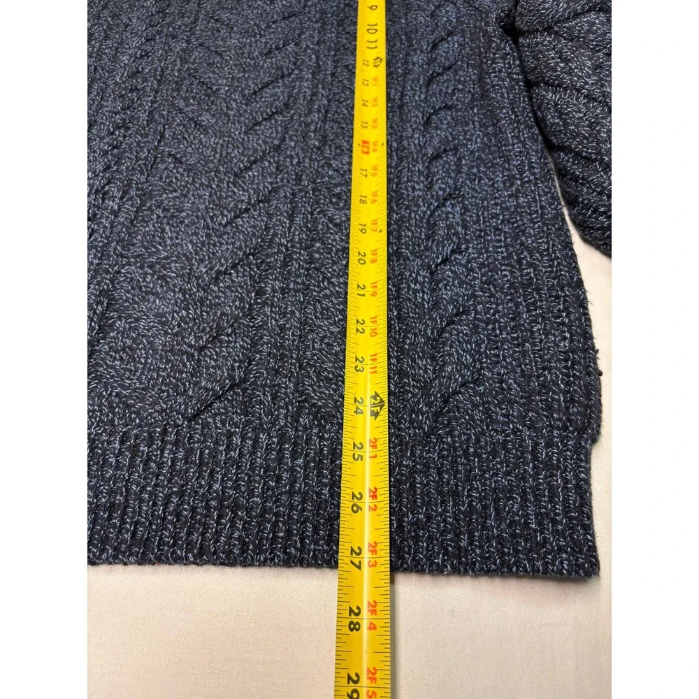 Banana Republic Mens Navy Blue Cable Knit Merino Wool Blend Sweater Medium 2019